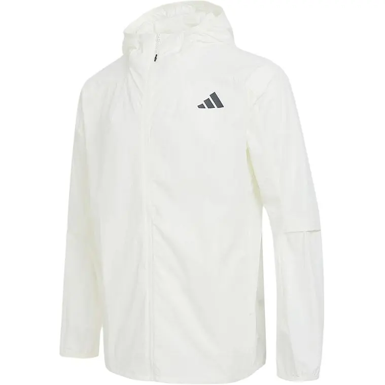 Adidas Jackets Men's White Hooded (Non-detachable) Moderate