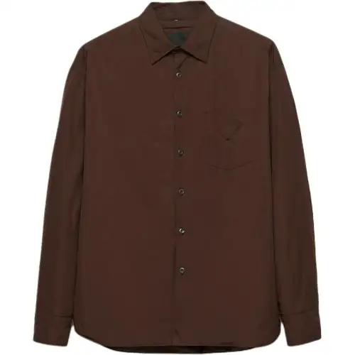 PRADA Shirts Men's Ebony Lapel Moderate