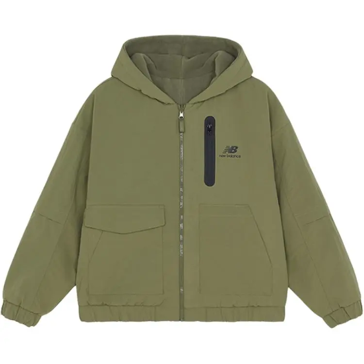 New Balance Jackets Women's Army Green Hooded Moderate Other