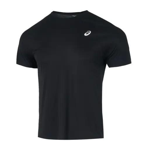 ASICS T Shirts Men's Black Crew Neck Moderate Straight Fit
