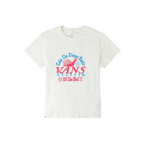 Vans T Shirts Women's Ecru Crew Neck Moderate Other
