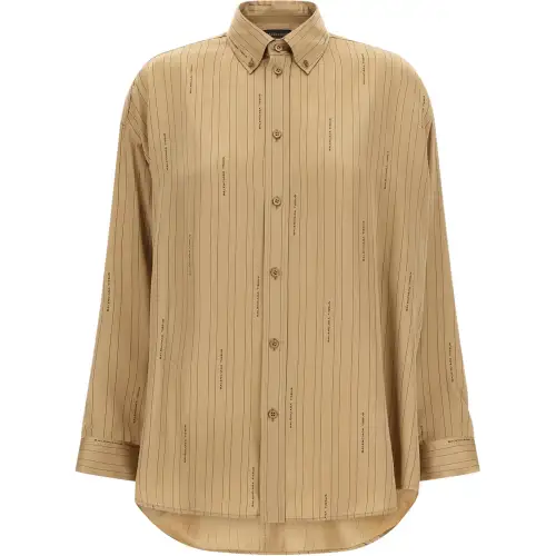 Balenciaga Logo Detailed Long Sleeve Shirt