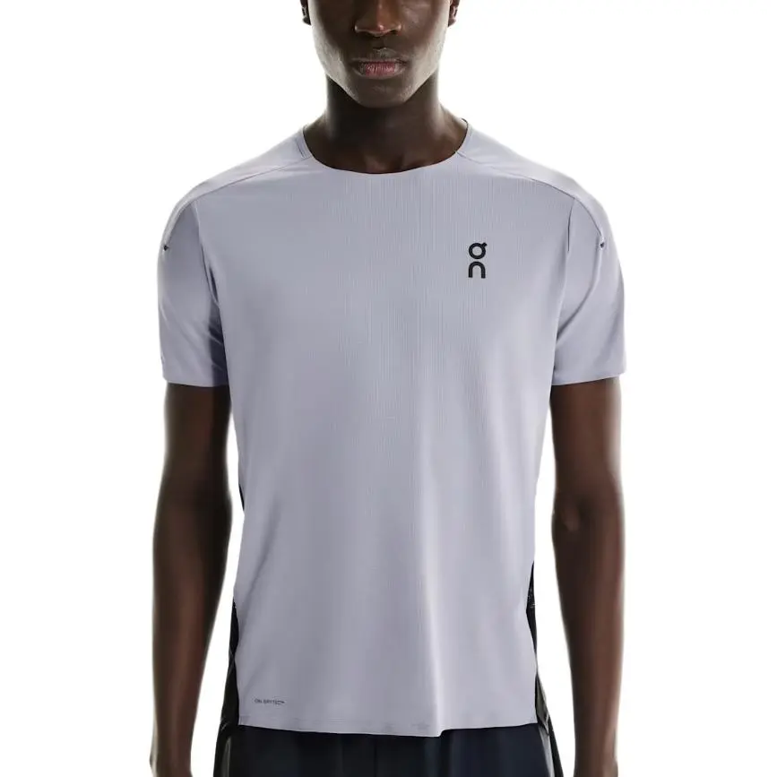 On Performance T-Shirts Men's Light Purple/Black Crew Neck Moderate
