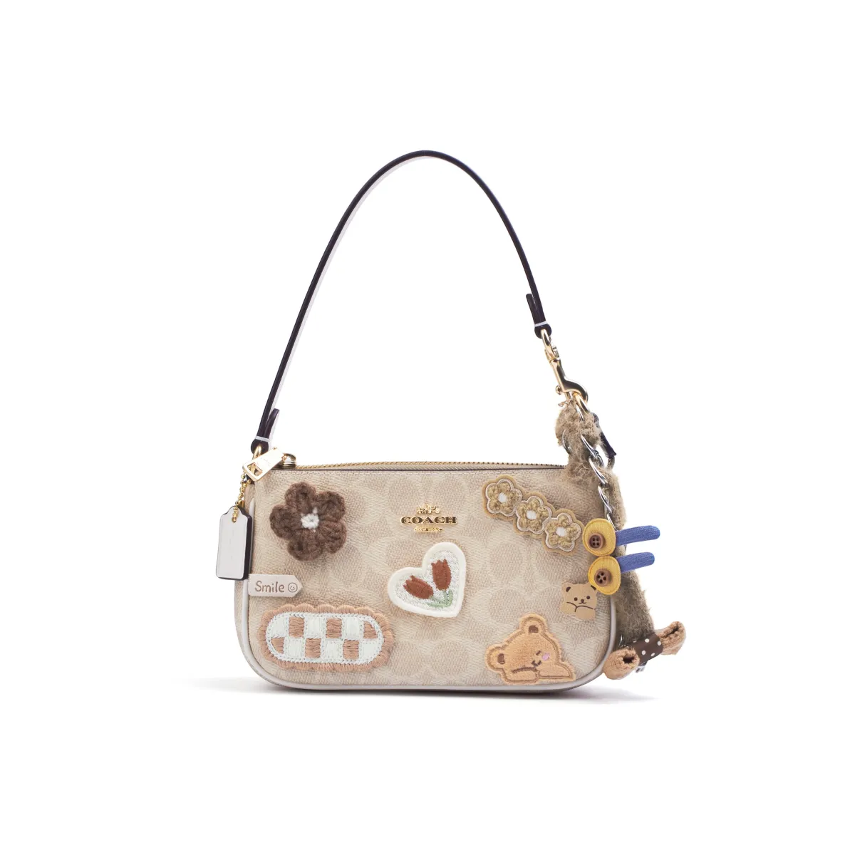 COACH Nolita Coated Canvas Handbag, Shoulder Bag Small Women's Lily Of The Valley Whispers