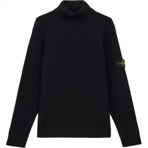 STONE ISLAND Logo Patch Turtleneck Jumper