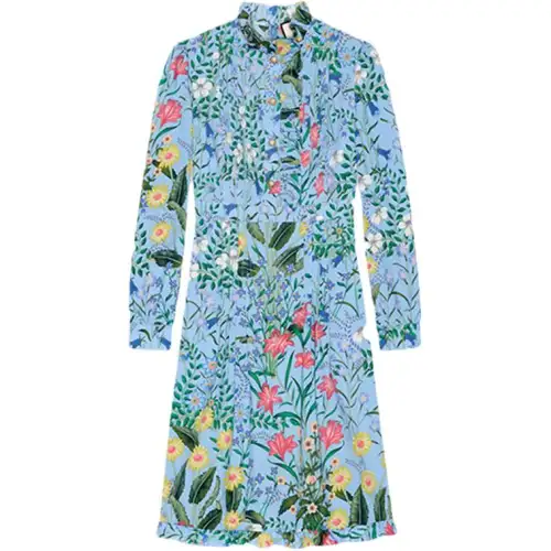 GUCCI SS20 Long Sleeved Dress Women's Light Blue