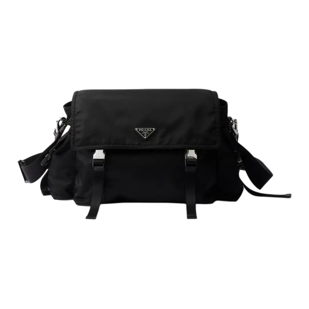 PRADA Re Nylon Fabric Crossbody Bag, Shoulder Bag Regular Men's Black