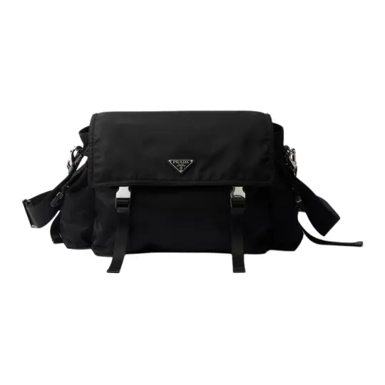 PRADA Re Nylon Fabric Crossbody Bag, Shoulder Bag Regular Men's Black