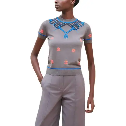 HERMES FW24 Sweater Women's Stone Gray