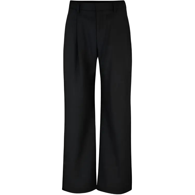 HUGO BOSS Relaxed Fit Trousers In Virgin Wool Casual Pants Men's Dark Gray