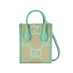 GUCCI Canvas With Leather Tote Bag, Shopping Bag, Canvas Bag, Shoulder Bag, Crossbody Bag, Handbag Mini Women's