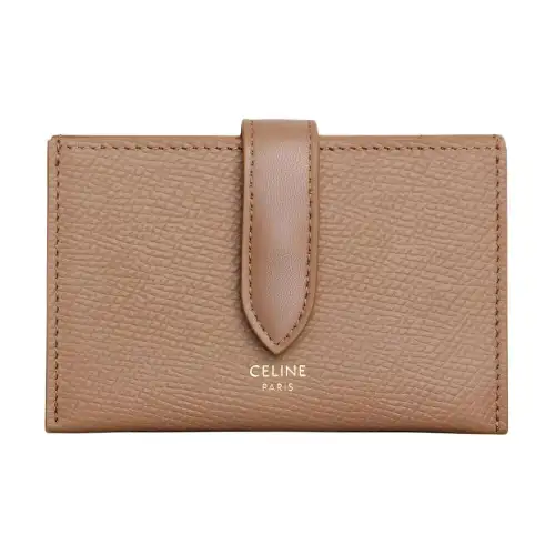 CELINE Grain Calfskin Card Holder Small Women's Light Camel