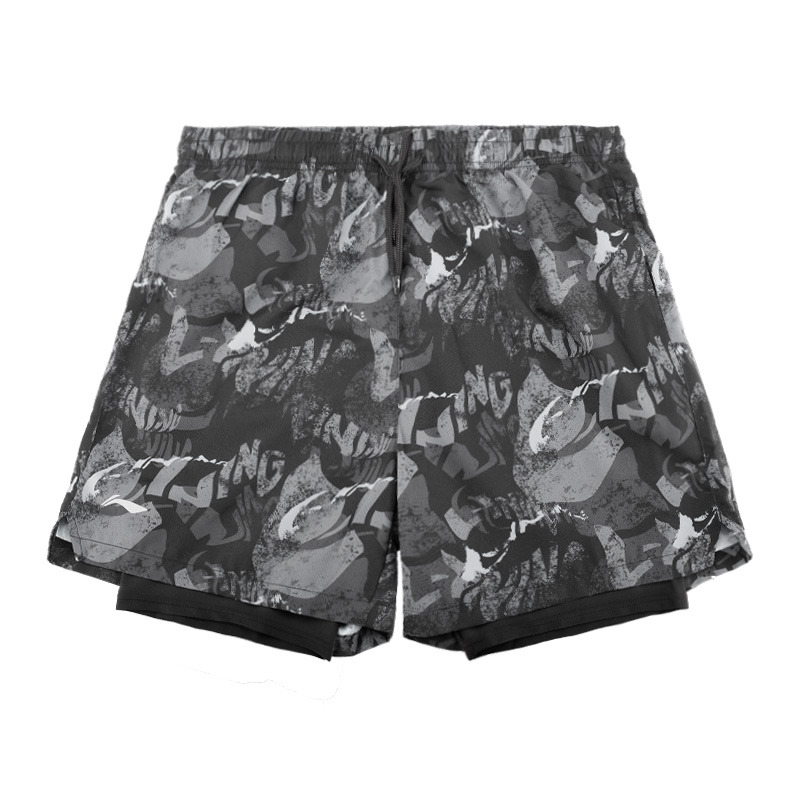 Li Ning Sports Shorts Unisex Black Gray Color Moderate