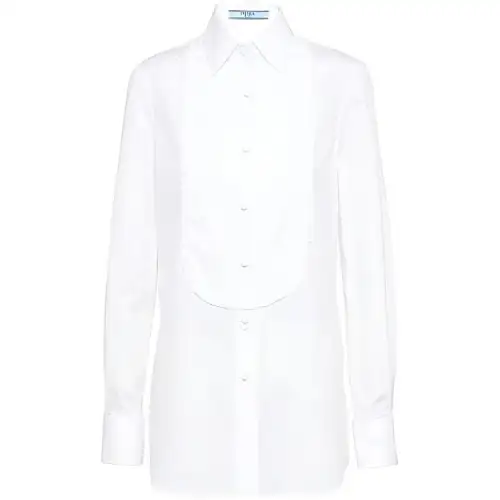 PRADA Shirts Women's White Lapel Moderate