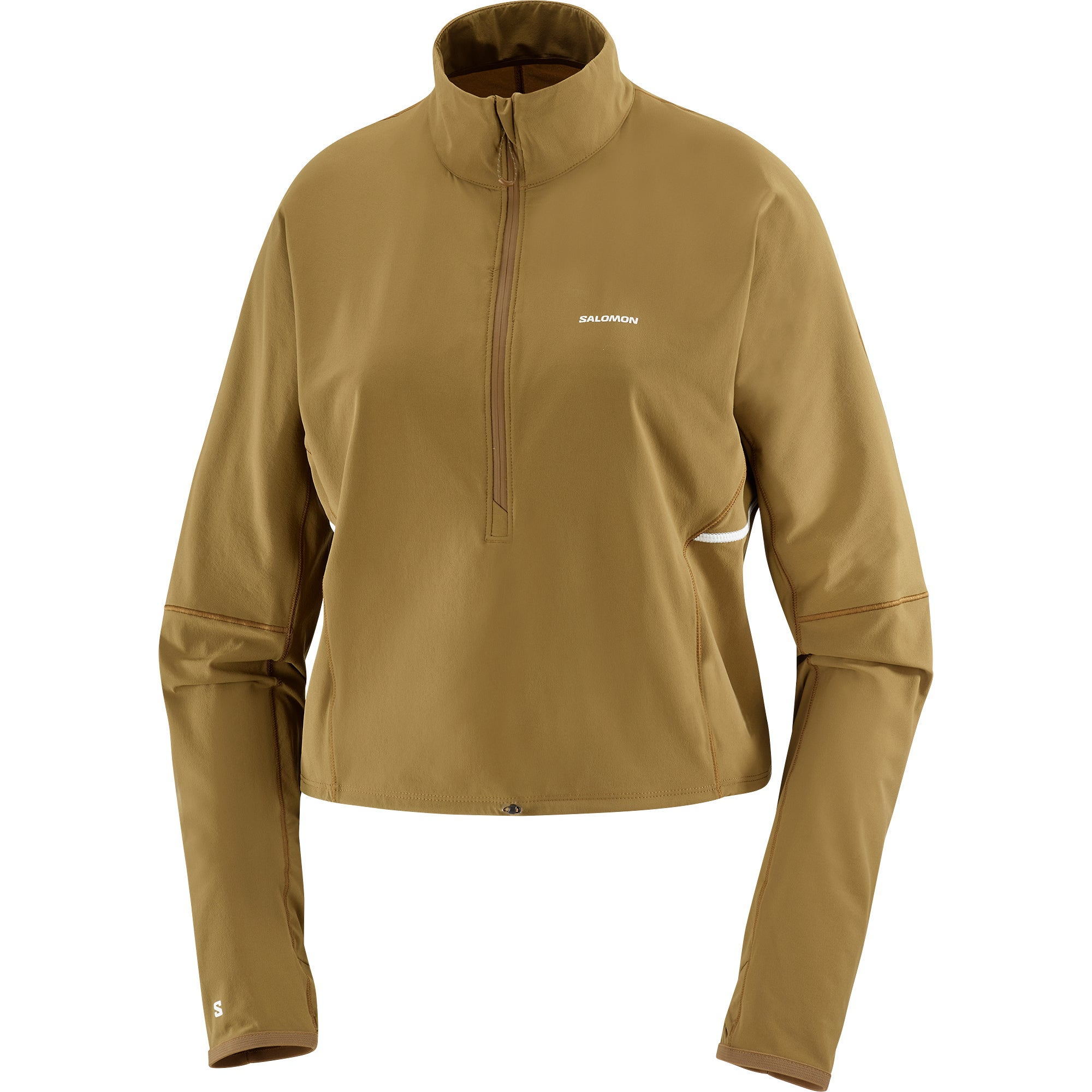Женское худи Salomon SENSE AERO HYBRID CROPPED (черное)