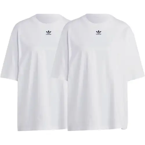 Adidas Originals Essential Drop Shoulder Sleeve T Shirt Women's 2 Piece Set White