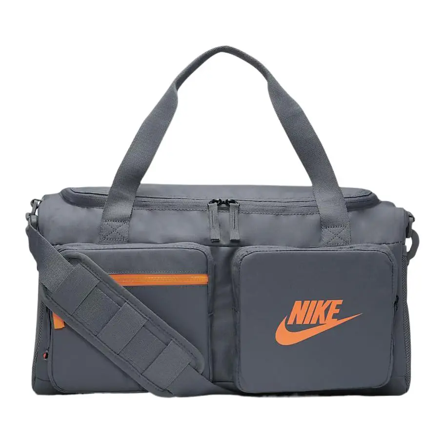 Nike Fabric Sports Bag, Travel Bag, Gym Bag Regular Unisex Gray/Orange