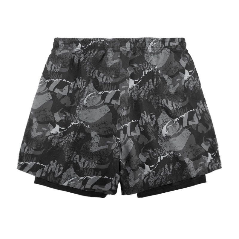 Li Ning Sports Shorts Unisex Black Gray Color Moderate