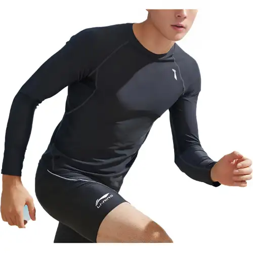 Li Ning Swimming Shorts Men's Black Moderate Square Leg Swim Trunks