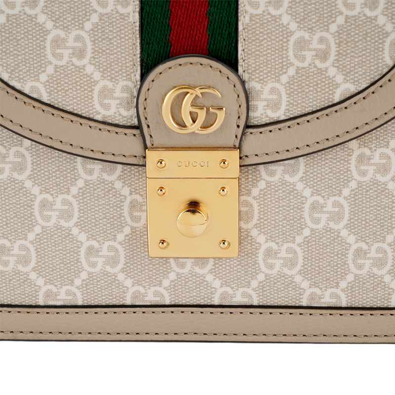 Женская сумка Gucci (бежево-белая) — фото 5