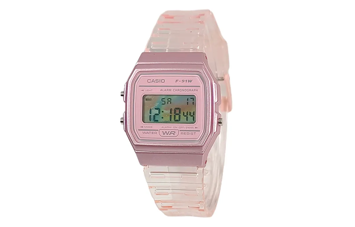 CASIO Custom Collection Quartz Movement Resin Strap Watch Unisex Pink Watch Dial