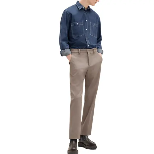 HERMES Casual Pants Men's Khaki Moderate Straight Fit Pants