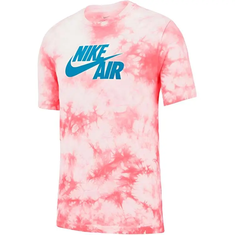 Nike T-Shirts Men's Pink Crew Neck Moderate Straight Fit