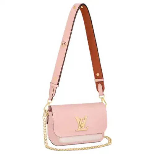 LOUIS VUITTON Lockme Tender Grain Calfskin Handheld Crossbody Bag, Shoulder Bag Women's Pink