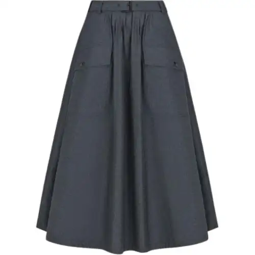 DIOR Denim Long Skirt Women's Gray