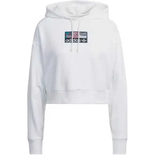 Adidas Originals Sweatshirts Women's White Hooded Moderate Regular