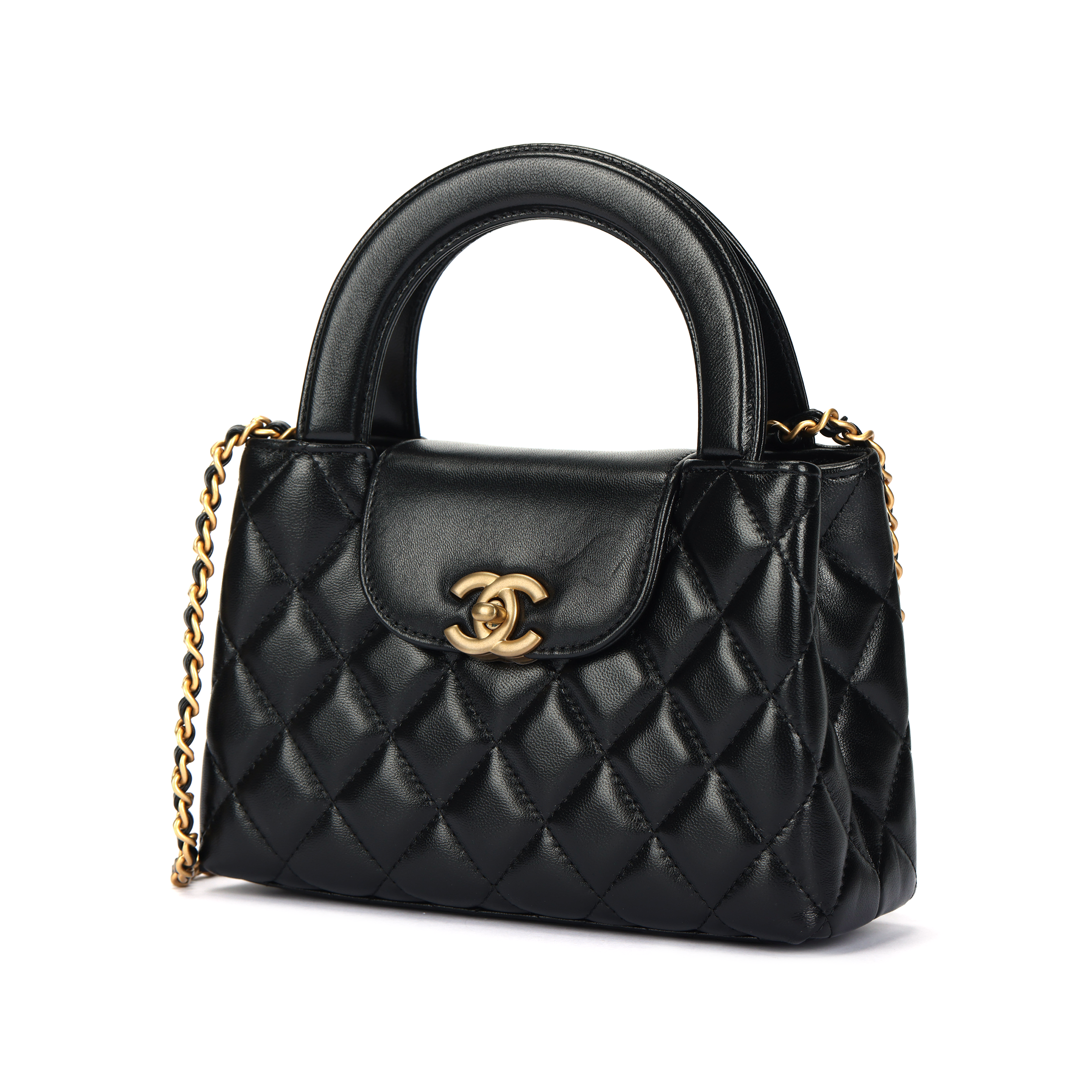 Женская сумка Chanel 25A 26S kelly NanoC Logo (черный) — фото 2
