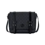 GUCCI Leather Messenger Bag, Shoulder Bag, Crossbody Bag Men's Black Gray