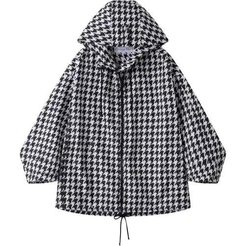 DIOR Coats Women's Black Hooded Non Detachable