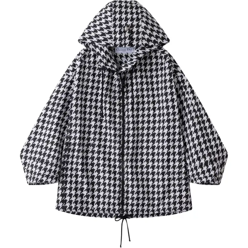 DIOR Coats Women's Black Hooded Non Detachable