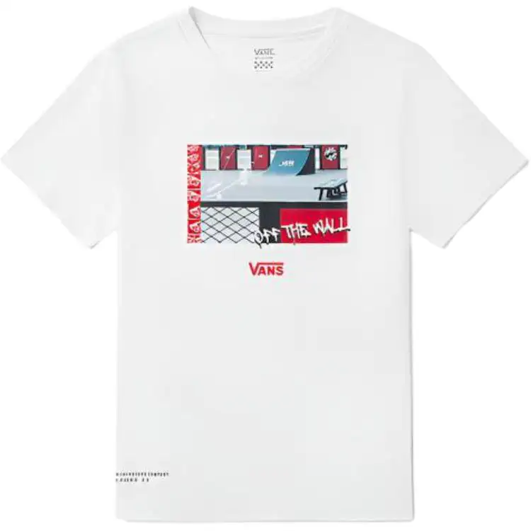 Vans T Shirts Women's White Crew Neck Moderate Straight Fit