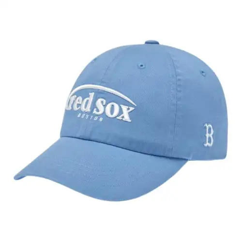 MLB Boston Red Sox 25FW Color Whitening Dopamine JELLY CAP Versatile Casual Sun Shade Cotton Peaked Cap Unisex Couple Style Blue