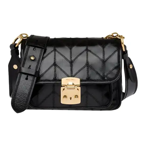 MIU MIU Cow Leather Crossbody Bags Women's Black