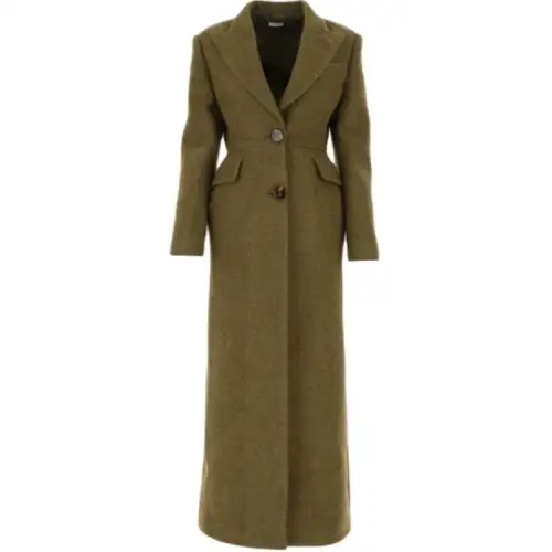 MIU MIU Coats Women's Green Lapel Moderate