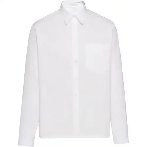 PRADA Shirts Men's White Lapel Moderate