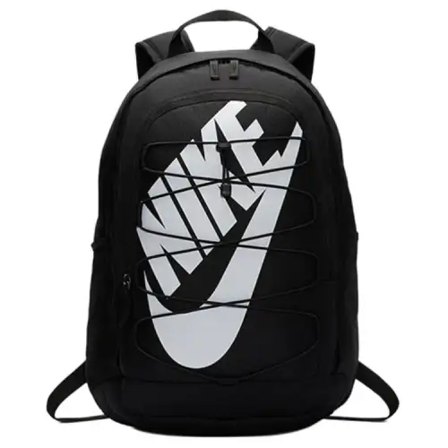 Nike Nike, base black backpack for leisure for men and women, with your logo imprint, drawstring, polyester, for beloved