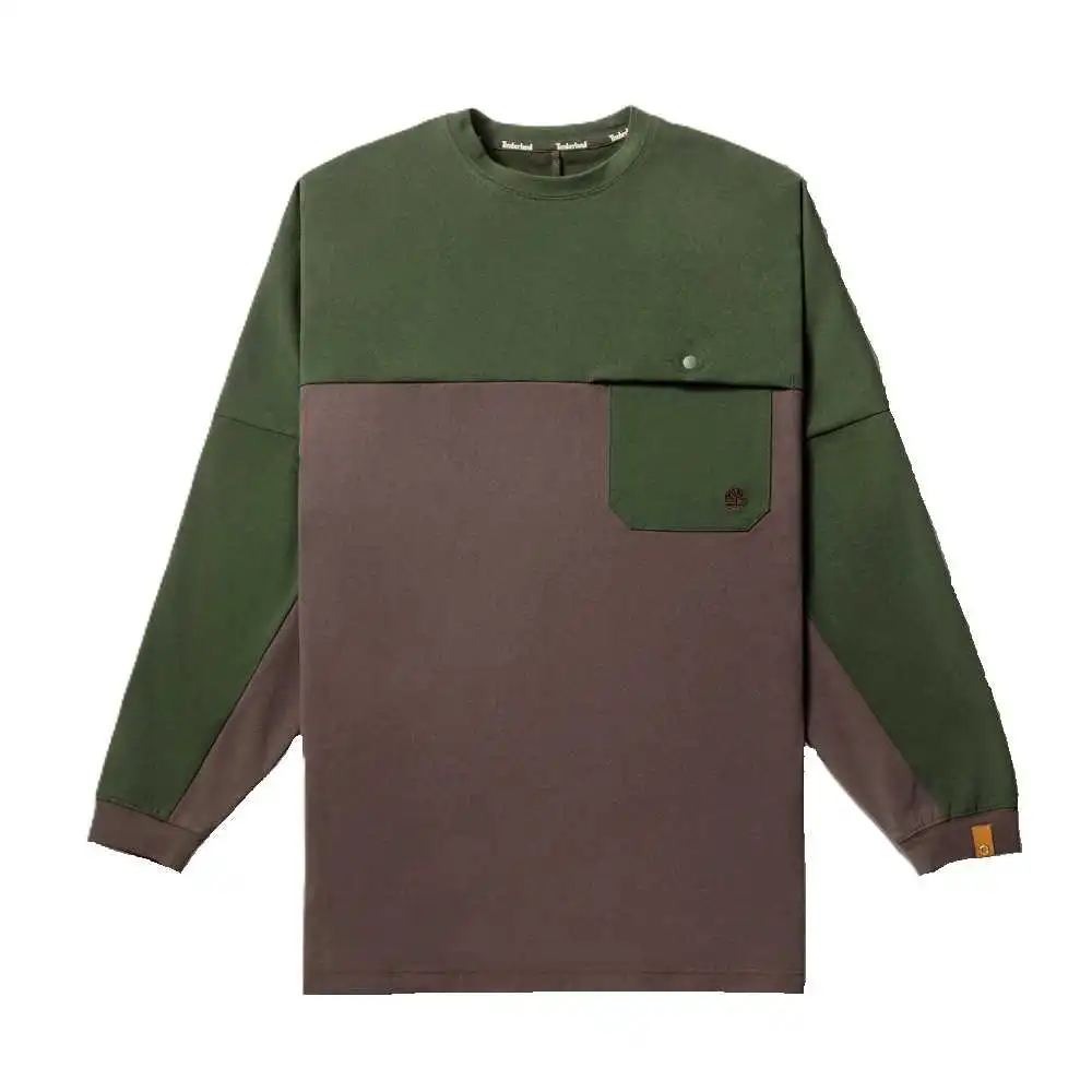 Timberland T-Shirts Unisex Green Crew Neck Moderate Straight Fit