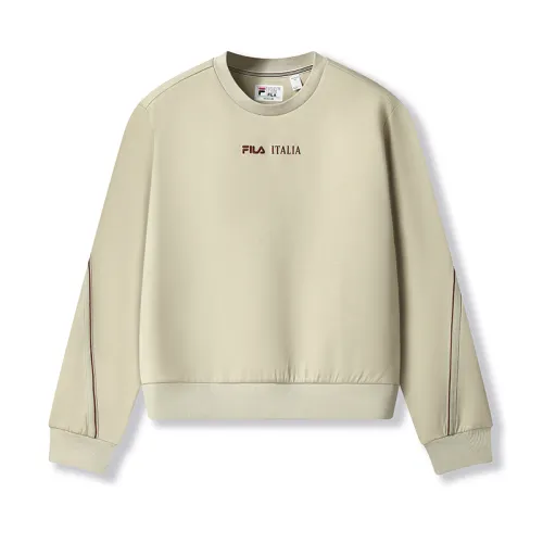 FILA WHITE Sweatshirts Women's Tide Foam Gray GY Crew Neck Moderate Other