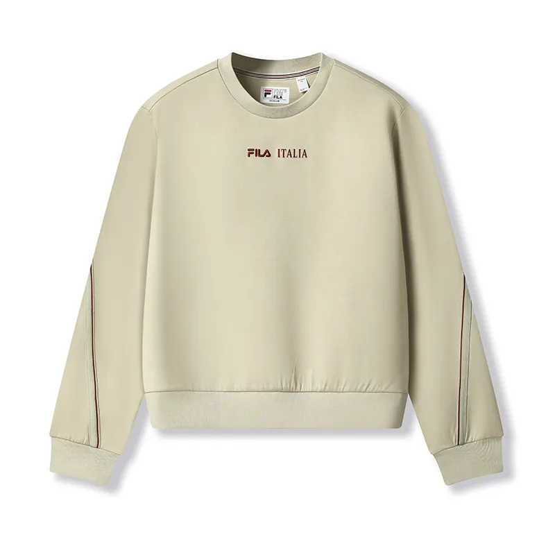 FILA WHITE Sweatshirts Women's Tide Foam Gray GY Crew Neck Moderate Other