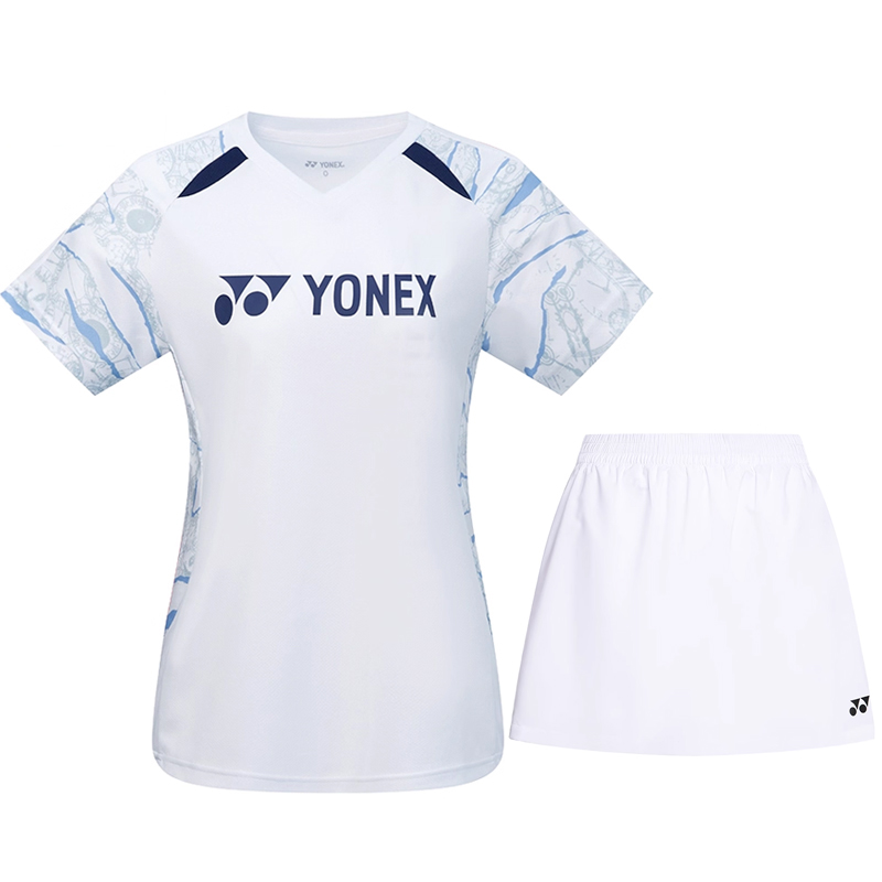 YONEX Badminton Jerseys Women’s White V Neck Moderate