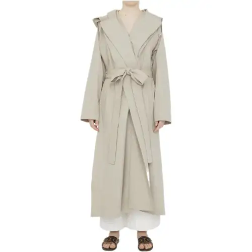 cotton hooded long coat