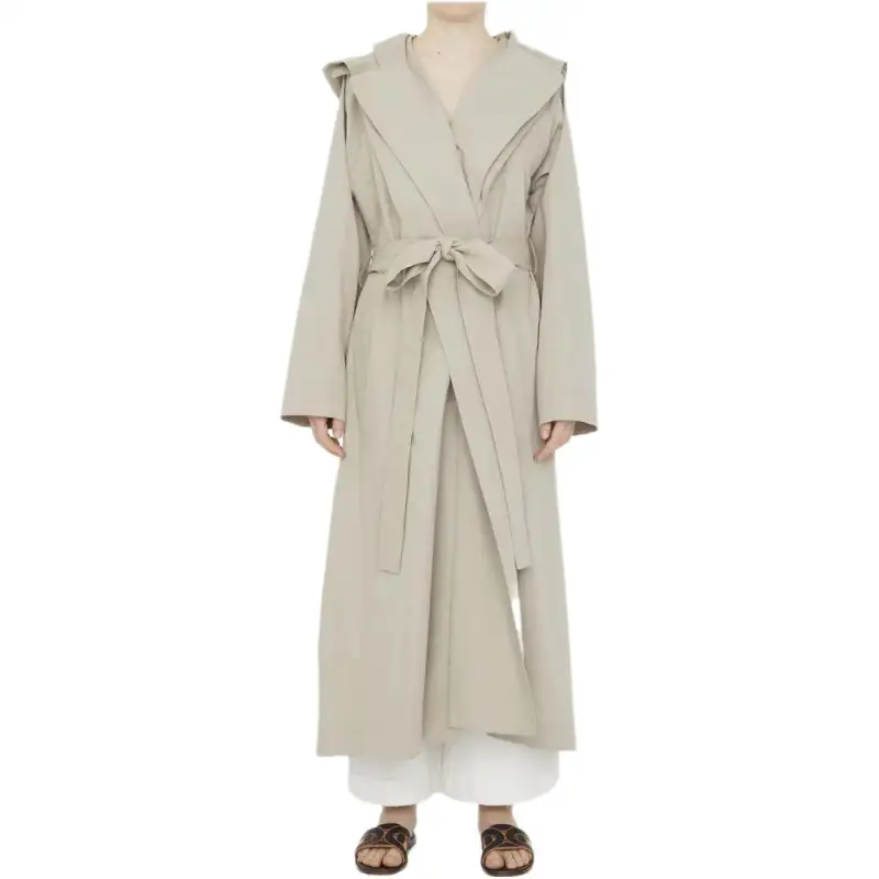 cotton hooded long coat