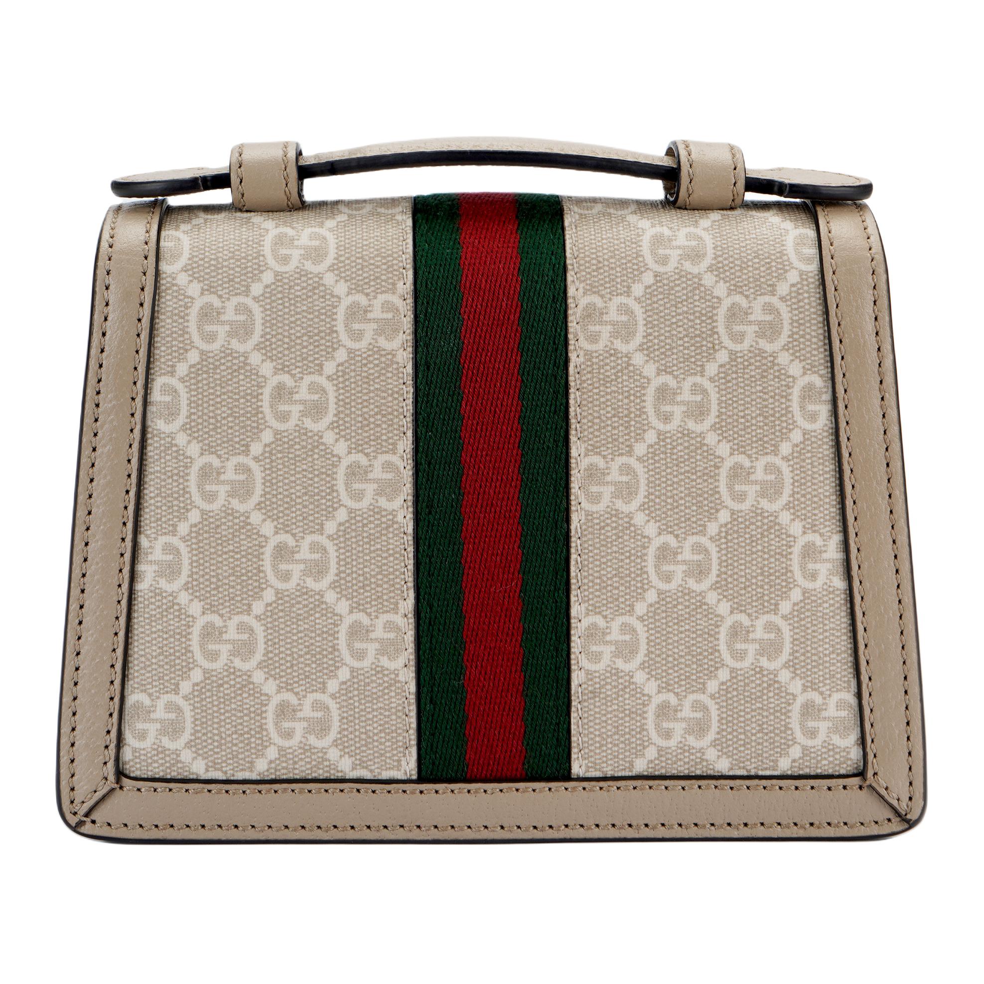 Женская сумка Gucci (бежево-белая) — фото 3