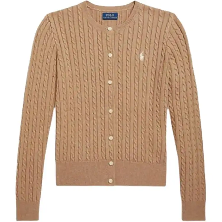Polo Ralph Lauren Sweater, pony, knitted classic khaki long-sleeve with a round collar, with embroidery, with your logo imprint, print, for teenagers