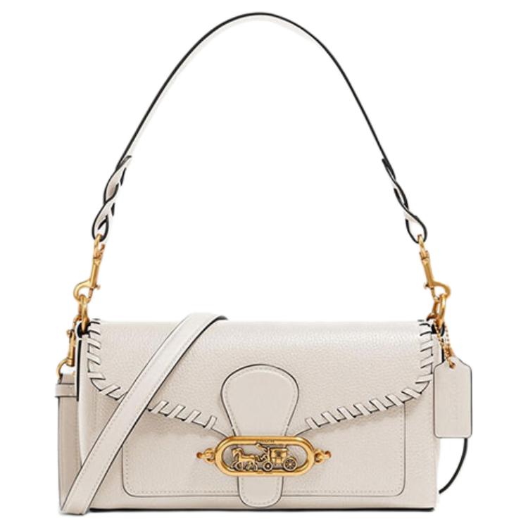 COACH Jade Leather God Of Wine Bag, Shoulder Bag, Handbag, Crossbody Bag, Shoulder Bag Medium Women's Cream White