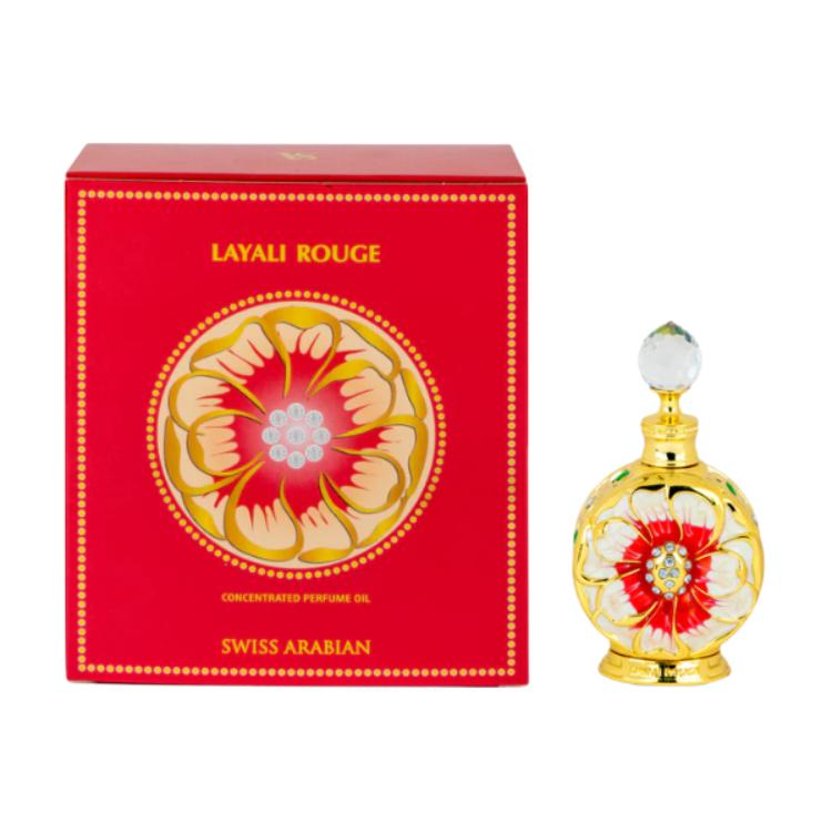 Swiss Arabian Layali Rouge Women's Perfume Oil Floral And Fruity Notes Parfum 15ml